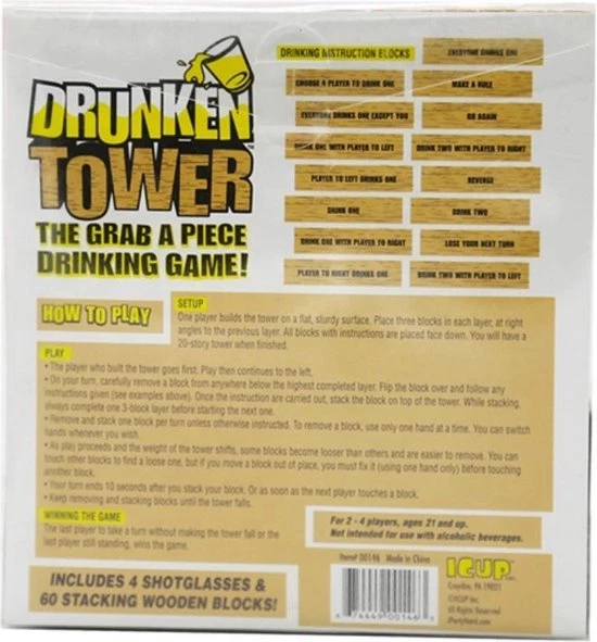 CRYTIVE Drankspel - Drunken Tower Drankspel - Drankspel - Drankspel Inclusief 4 Shot Glaasjes 6 CRYTIVE Drankspel - Drunken Tower Drankspel - Drankspel - Drankspel Inclusief 4 Shot Glaasjes - Afbeelding 4