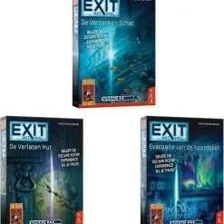 999 Games Spellenbundel - 3 Stuks - Exit - De Verlaten Hut & De Verzonken Schat & Evacuatie Van De Noordpool