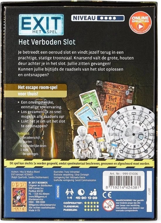 999 Games Spellenbundel - 3 Stuks - Exit - De Verlaten Hut & Het Verboden Slot & Het Verschrikkelijke Spookhuis 9 999 Games Spellenbundel - 3 Stuks - Exit - De Verlaten Hut & Het Verboden Slot & Het Verschrikkelijke Spookhuis - Afbeelding 7