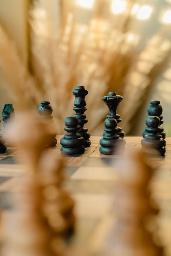 Olijfolie & Honing Houten Schaakspel, Olijfhout Bordspel 6 Olijfolie & Honing Houten Schaakspel, Olijfhout Bordspel - Afbeelding 4